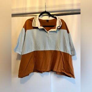 PLUS SIZE NWOT oversized polo crop top